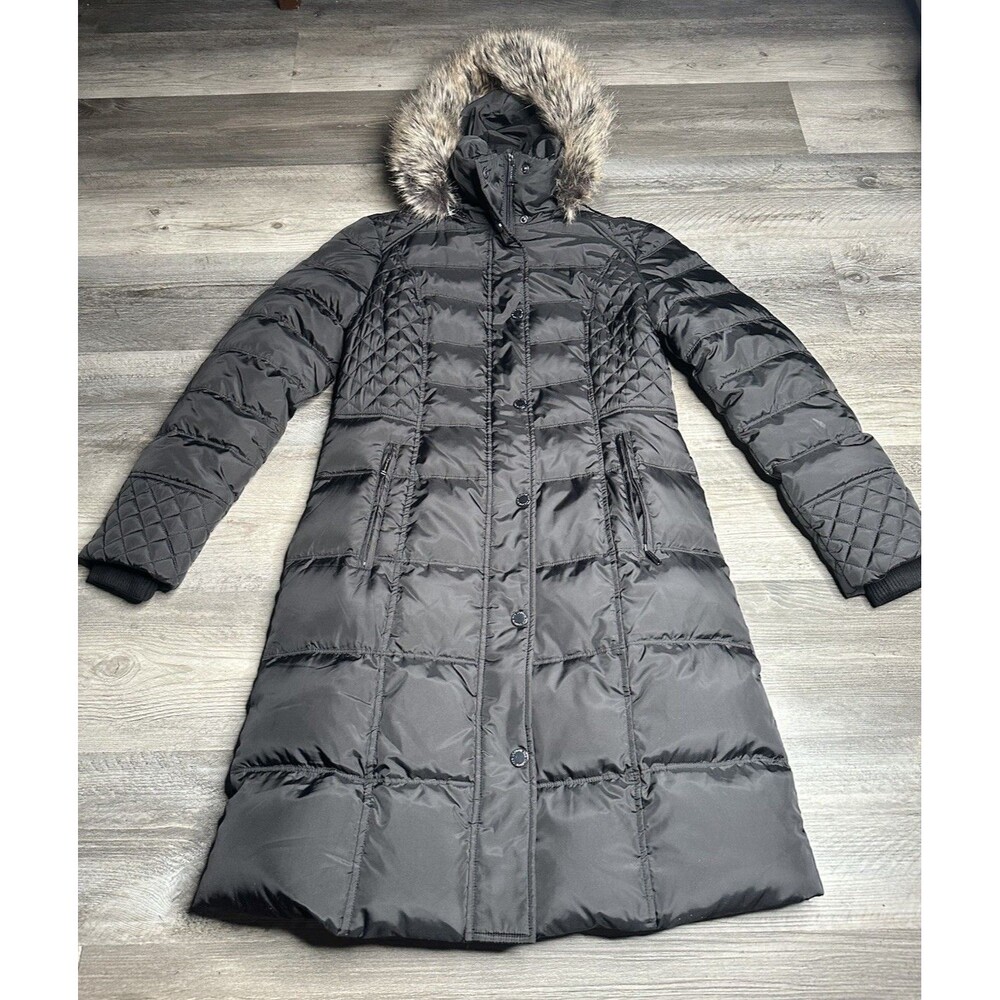 London Fog Tower Faux Fur Hood Down Puffer Coat Jacket Women’s - Small
